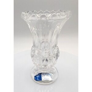 Crystal Glaze Industrie 24% LEAD CRYSTAL Bud Vase 5in Clear Cut Glass Yugoslavia
